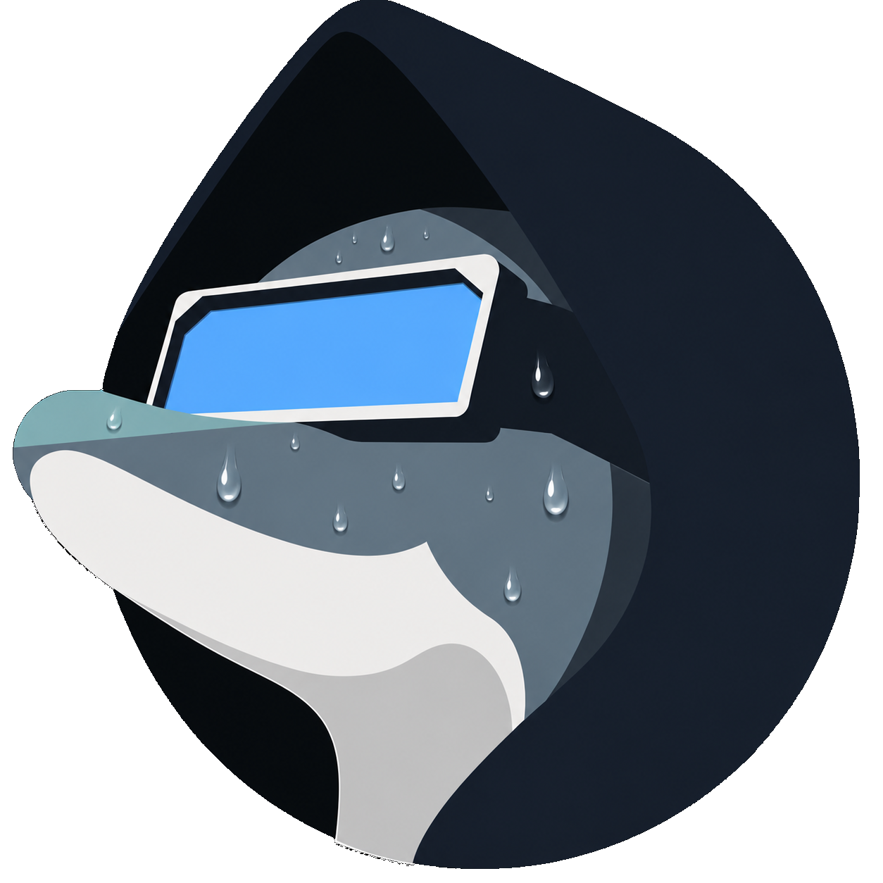 Monk dolphin under stress, sweating